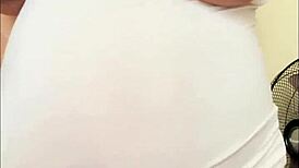 pregnant arab milf's big belly shakes with milky boobs bouncing