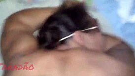 Curvy latina milkmaid prostitute gulps down thick cum after deepthroat and anal pounding