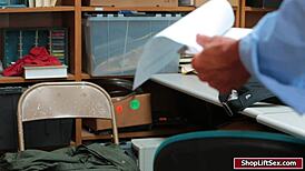 lp officer rams his monster cock deep into shoplifter alex's tight pussy at work