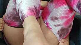 milf tears leggings wide open fingers pussy hard till she squirts everywhere