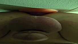 Wife Teases Hubby into Fucking Her Huge Anal Dildos Fishnets
