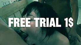 hitomi oki's intimate pov blowjob flows into passionate cowgirl ride