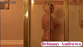 Brittany Andrews dominates in red leather ripping clothes for wet pussy doggystyle seduction!