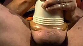 Daddy Pounds Fleshlight Tight in Truck with Moaning Dirty Talk and Massive Cumshot Close-Up