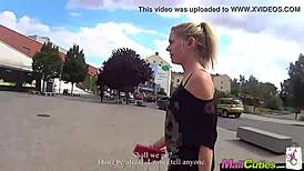 Blonde Czech Amateur Sneaks Outdoor Masturbation Cheating on Boyfriend