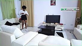 Amateur Teen Patient Spreads Wet Pussy for Doctor's Big Black Cock While Waiting