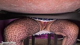 i lost control remote vibrator made me squirt pee orgasm under camping table in public