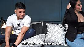 whoa big ass latina stepmom shares bed rips clothes for curvy roleplay fuck 😈🍑