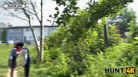 Busty Redhead Picks Up Stranger Fucks Outdoor Cuckold Style