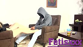 Visiting Cousin's Sexy Feet Get Licked and Footjob Fucked