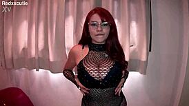 mystery redhead teen grinds tight on huge cock till she squirts everywhere