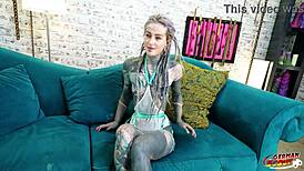 Split Tongue Tattoo Star Anuskatzz Rough Anal Casting Gaping!