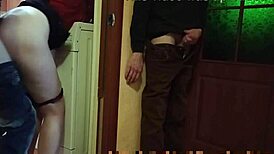 Wife sneaks off at party cheats with lover while cuck hubby watches