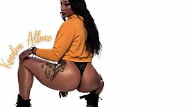 Goddess pegs hoodman strapon in ebony femdom ass worship humiliation