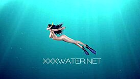 Candy and Lizzy ravage Mike's cock in hardcore underwater shower pool fuck reaching explosive orgasms