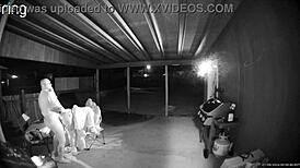 Wife Bent Over for Rough Outdoor Public Pussy Pounding and Creampie Finish