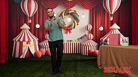 wanna see sexy 18+ clown sara blonde's big tits and ass quickie blowjob?