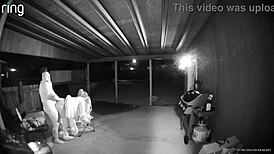 Wife Bent Over for Rough Outdoor Public Pussy Pounding and Creampie Finish