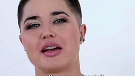 rough black dude rams huge cock up euro lesbian's tight ass hard