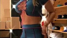 hidden cam catches big booty latina milf shaking juicy ass tits candid