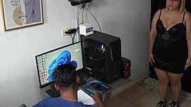 A Delicious Office Blowjob With Curvy Latina BBW Tits And Ass Spanking