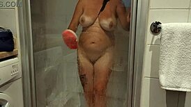 i pound my tanned stepsister's shaved pussy in hotel bathroom