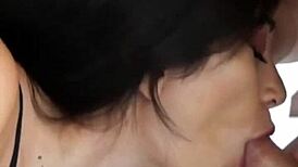 the sexy italian brunette slips into lingerie for a steamy 69 oral session before riding that monster cock hard in missionary