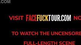 sexy college blonde with big tits drools sloppy on monster white cock pov face fuck domination close-up