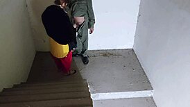 he spots his horny sister-in-law waiting on stairs