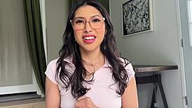 latina step sis penelope woods practices anal cowgirl creampie pov