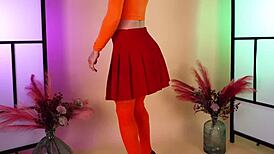 sexy hannahjames710 tries on WONDER WOMAN LEELoo VELMA DAPHNE cosplay costumes