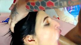 jazmin chokes on deepthroat sloppy blowbang from dominant cocks