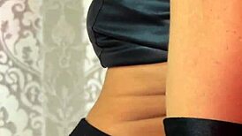 Petite Redhead Bitch in Black Pantyhose Deepthroats to Mouthful Cumshot