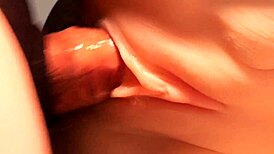 Rear Cock Enters Shaved Fuck Doll Pussy For Double Anal Penetration Handjob Close-Up