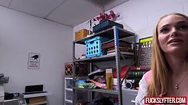 Strip shy petite teen then rip clothes for deepthroat office fuck!