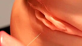 Rear Cock Enters Shaved Fuck Doll Pussy For Double Anal Penetration Handjob Close-Up