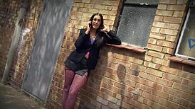 bespectacled brunette big boobs takes rough ass fucking outdoors 😈🍑💦
