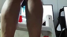 Tranny Bounces on Dildo in Sexy Lingerie Getting Super Aroused