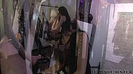 strapon femdom pegs slave ass to mouth domination