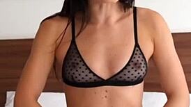 the sexy italian brunette slips into lingerie for a steamy 69 oral session before riding that monster cock hard in missionary