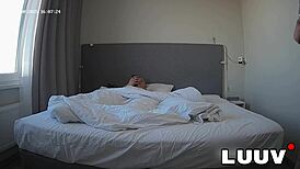 real couple wakes up for steamy morning sex caught on homemade bathroom cam