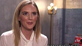 Bdsm Blonde Slave's Rough Anal Threesome Bondage