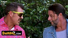 stepdad's day turns into tight pussy gangbang orgy with stepdaughter and stepson swapping experienced cocks