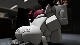 Roblox Guest Girl Sneaks Office Fuck for Rough Creampie Game Part 1!