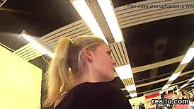 Adorable Czech cutie stripped and teased in supermarket before hardcore POV asshole ride