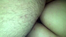 Wife rims lover's ass then deepthroats before rough sideways pussy creampie