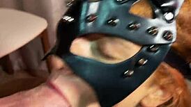 Petite Redhead Bitch in Black Pantyhose Deepthroats to Mouthful Cumshot