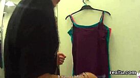 Adorable Czech cutie stripped and teased in supermarket before hardcore POV asshole ride