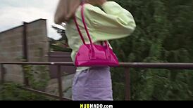 athletic czech teenie deepthroats monster cock pov outdoors