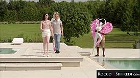 Rocco Siffredi Slams Petite Hottie's Ass Outdoor Hardcore Anal